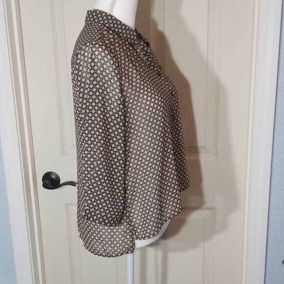 šø3/12$-AmericanāEagle,āFloralĀ ButtonāSemiāSheerāBlouse - Picture 6 of 7